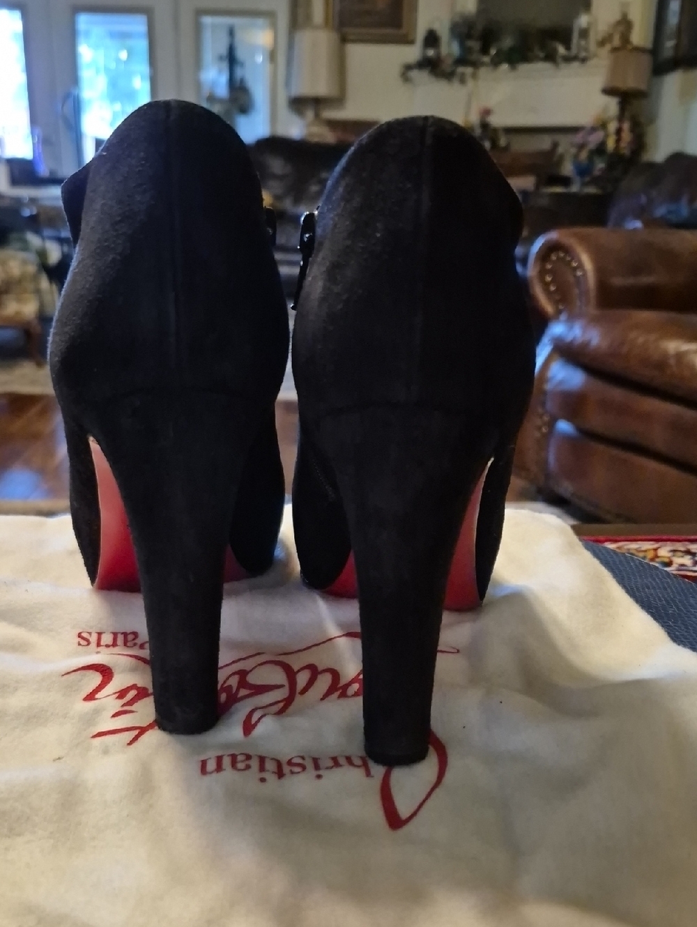 Christian Louboutin Authentic Black Suede Bobsleigh Booties. Sz.36.5. - Picture 9 of 16